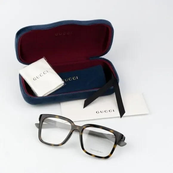 NEW Gucci GG1738O 002 Havana Grey Unisex Square Eyeglasses GG 1738O